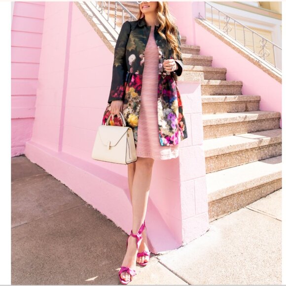 NEW Eliza J Off The Shoulder Fit and Flare Sweater Dress in Pink, Size S - Picture 5 of 16